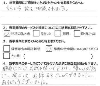 相談者様のアンケート311